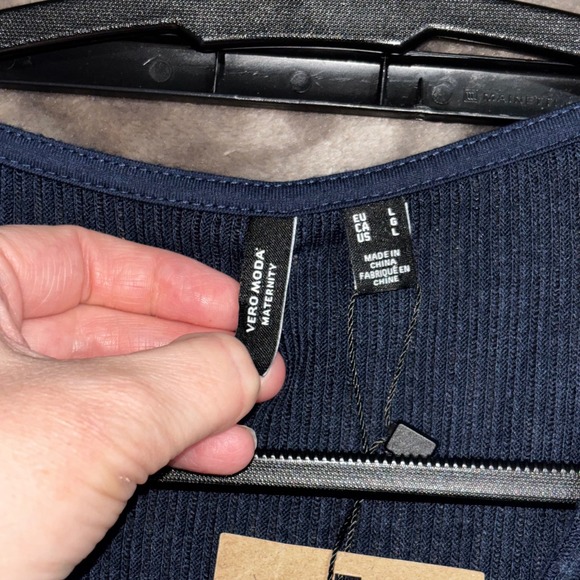 Vero Moda Maternity Navy Blazer Wrap Top‎ Long Sleeve L New with Tags - Picture 5 of 10